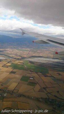 Blick aus dem Flugzeug auf Neuseeland
