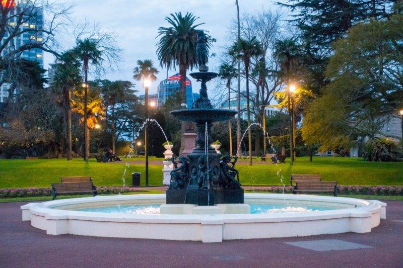 Springbrunnen im Albert Park Auckland
