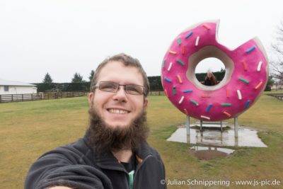 pinker Donut in Riesengroß