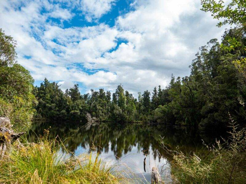 Reflektion der Wolken im Lake Wombat