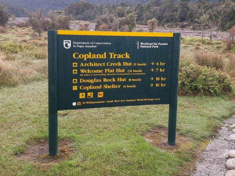 Copland Track Informationsschild